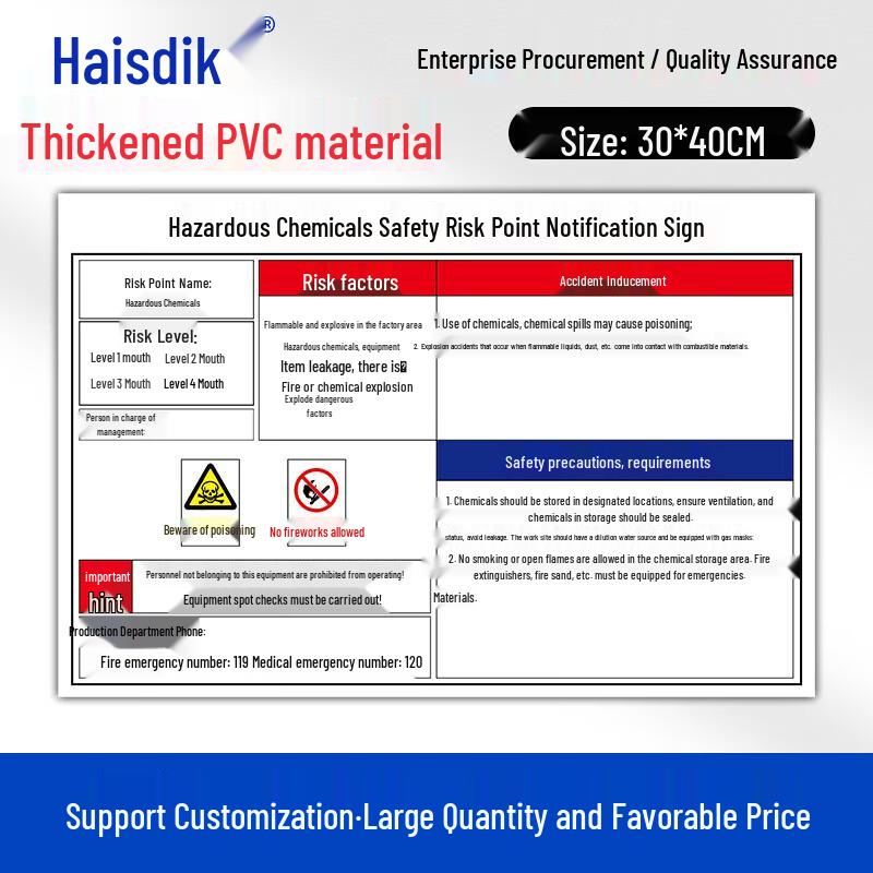 HKC-744 Safety Risk Warning Sign (30x40cm)