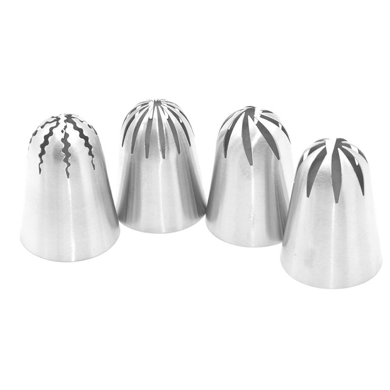 

Cake Piping Tips Decorating Mouth Set 4 Pcs Steel Baking Nozzle Tool