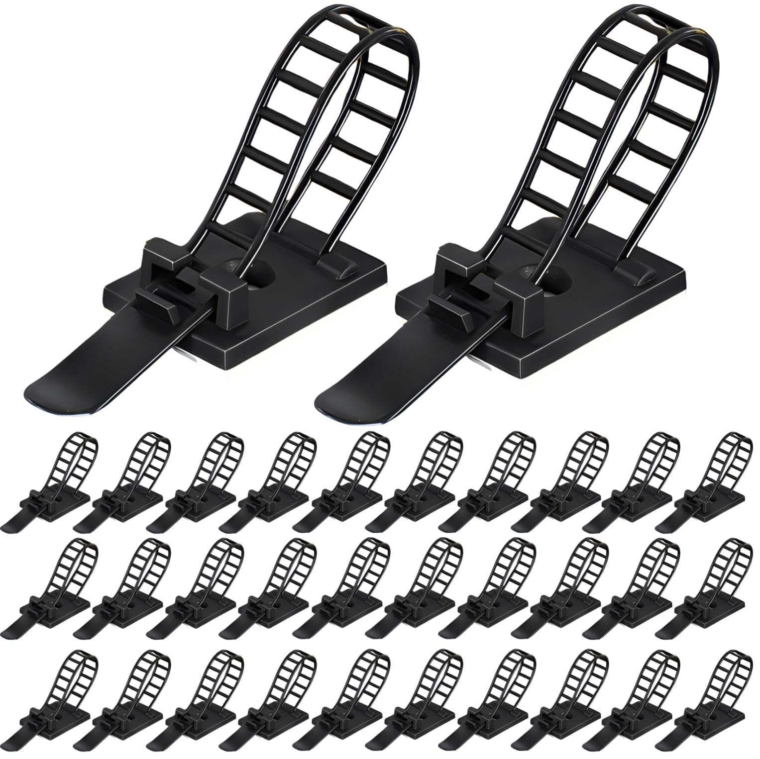 

fogman Wire Stop Cable Clip Cord Clip Cable Holder Fixed Set of 30 12mm x (Black 92mm)
