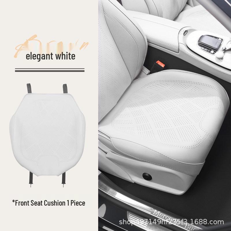 Lantu Universal Car Seat Cushion - Breathable Nappa Leather for All Seasons (Free/Zhiyin/Mengxiangjia/ZhuiGuang)