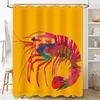 Animal Print Shower Curtain, Waterproof Fabric, Bright Colors Shrimp Decorative, Home Bath Accessories For Bathroom Decoration Y