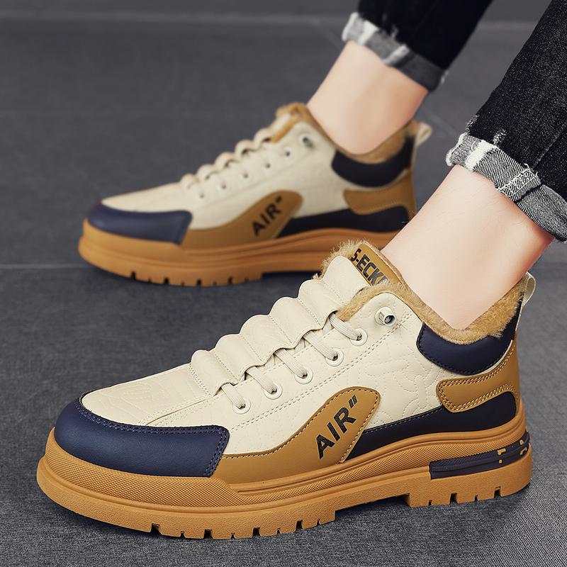 Men's Casual Sneakers Luxury Winter Shoes  Extra Warm Plush Winter Boots for Men Tennis Shoes, Skateboard, High-top Shoes