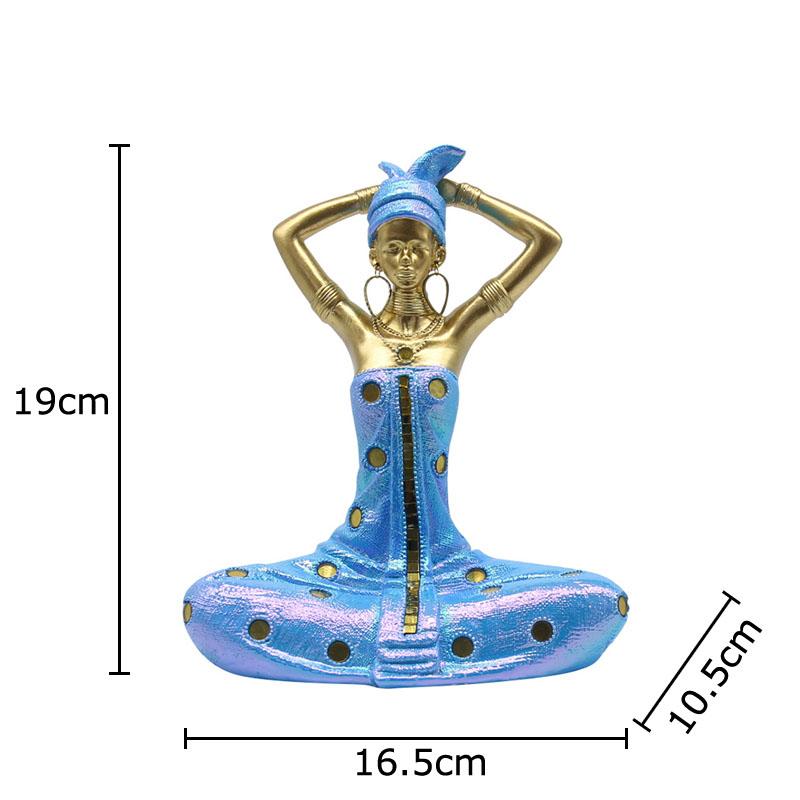 

African Style Girl Figures Statue Creative Artwork Ornaments Desk Decoration Characters Resin Sculpture Room Aesthetics Decor