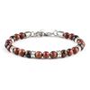 New 6MM Men's Stone Beaded Bracelet Stainless Steel Gunmetal Link Chain Yoga Bracelet Male Watch Chain Jewelry Dropshipping