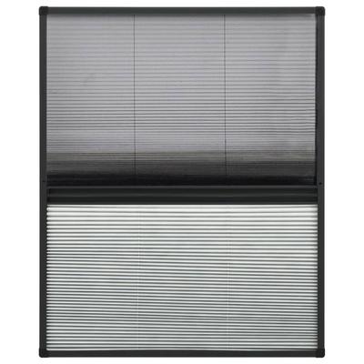 Insektenschutz-Faltrollo für Fenster Aluminiumrahmen 80 x 100 cm mit integriertem Rollo