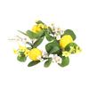 Lemon Flower Wreath Candle Ring Artificial Leaves Spring Greenery Garland Pillar Candle Home