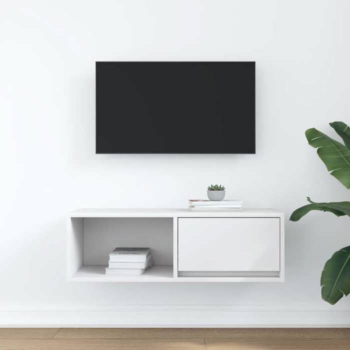 VidaXL TV Cabinet White 80x31x25.5 Cm Engineered Wood, TV Bench, Hi-fi Cabinet, Entertainment Center, TV Buffet, Furniture 861454