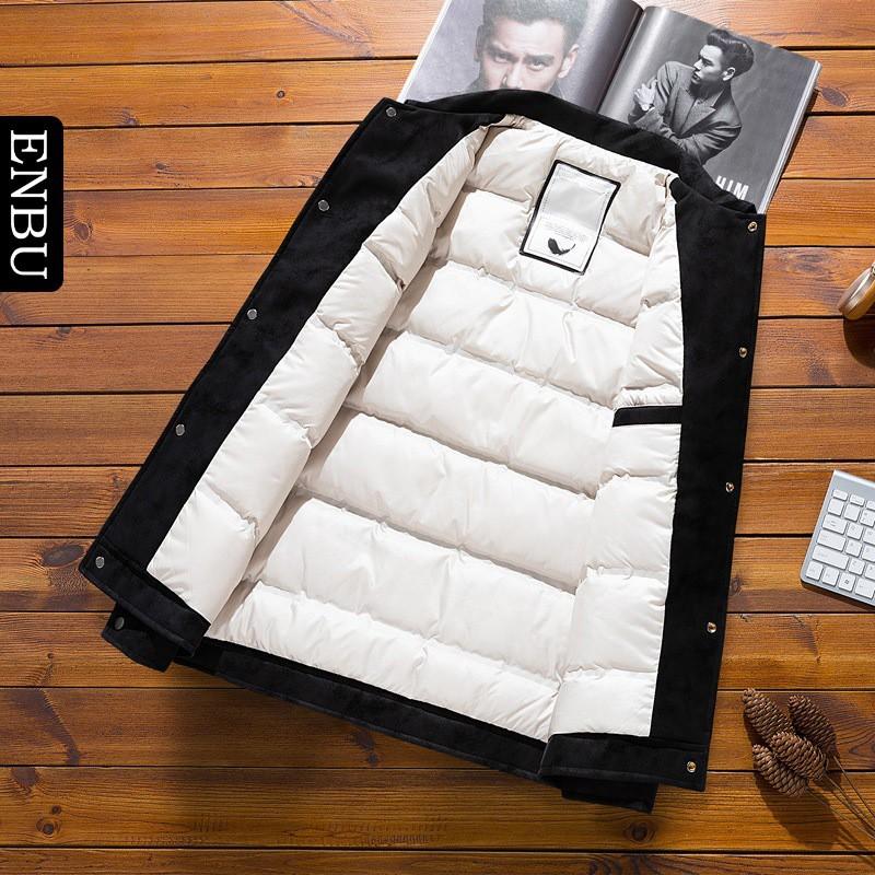Mens Oversized Casual Down Jacket With Turn-Down Collar Lightweight Winter Coat Urban Streetwear