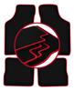 Alfombrillas de terciopelo con borde rojo para: Citroën AX hatchback (1986-1998)