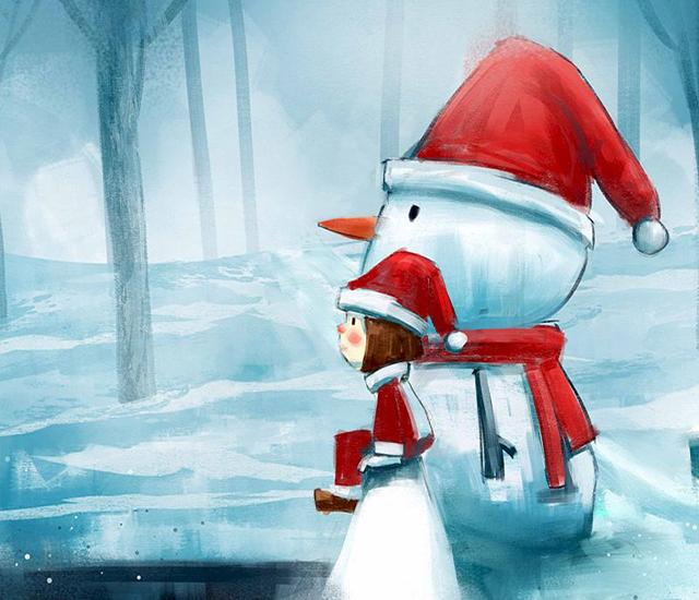 Ruopoty 5D DIY Picture By Numbers Winter Landscape Wall Art HandPainted Unique Gift Paint By Number Snowman Christmas Gift