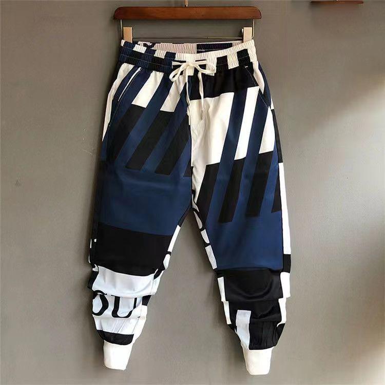 Hikigawa Summer Chic Women Pants Korean Casual Contrast Color Pantalon Femme Patchwork Roupas Femininas