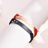 Free Engraving Custom Name Date Couple ID Bracelet for Women Men, Adjustable Handmade Braided Rope Chain Wristband Lover Gifts