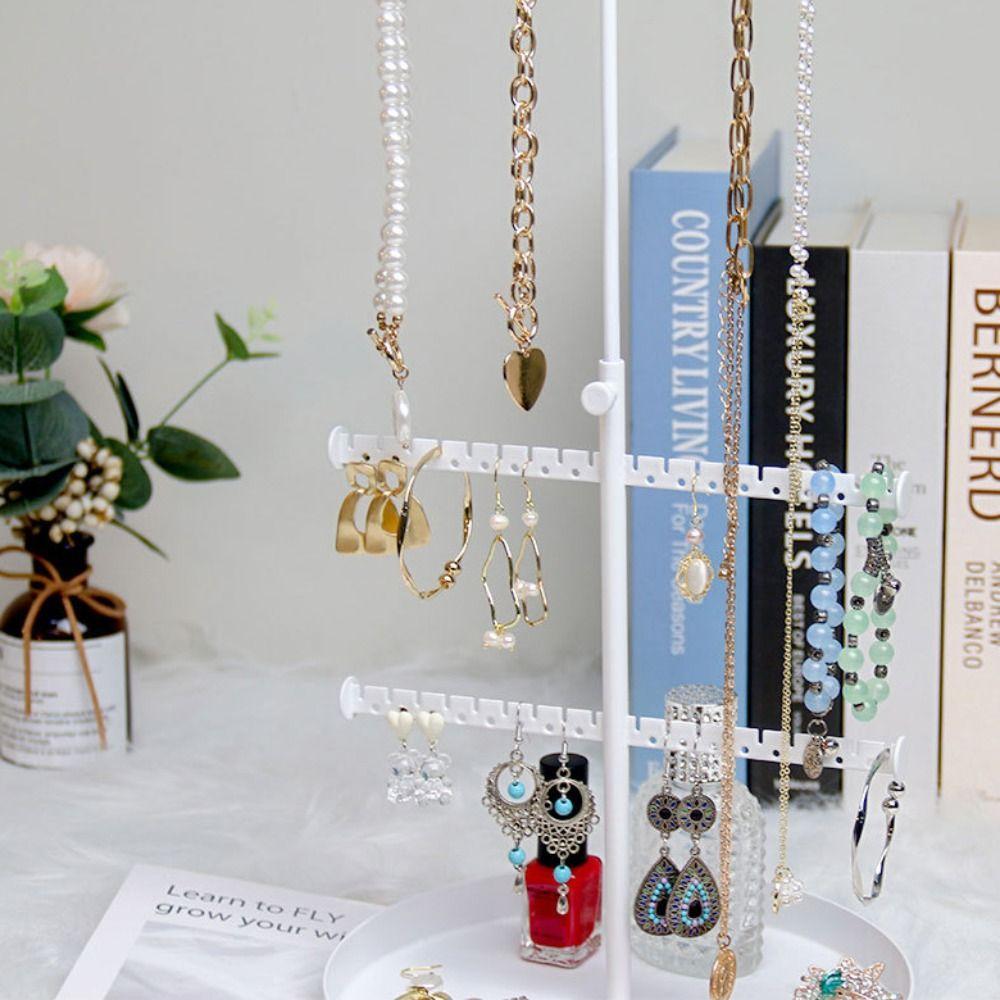 Retractable Jewelry Display Stand with Base Necklace Organizer Holder Jewelry Storage Rack  Key