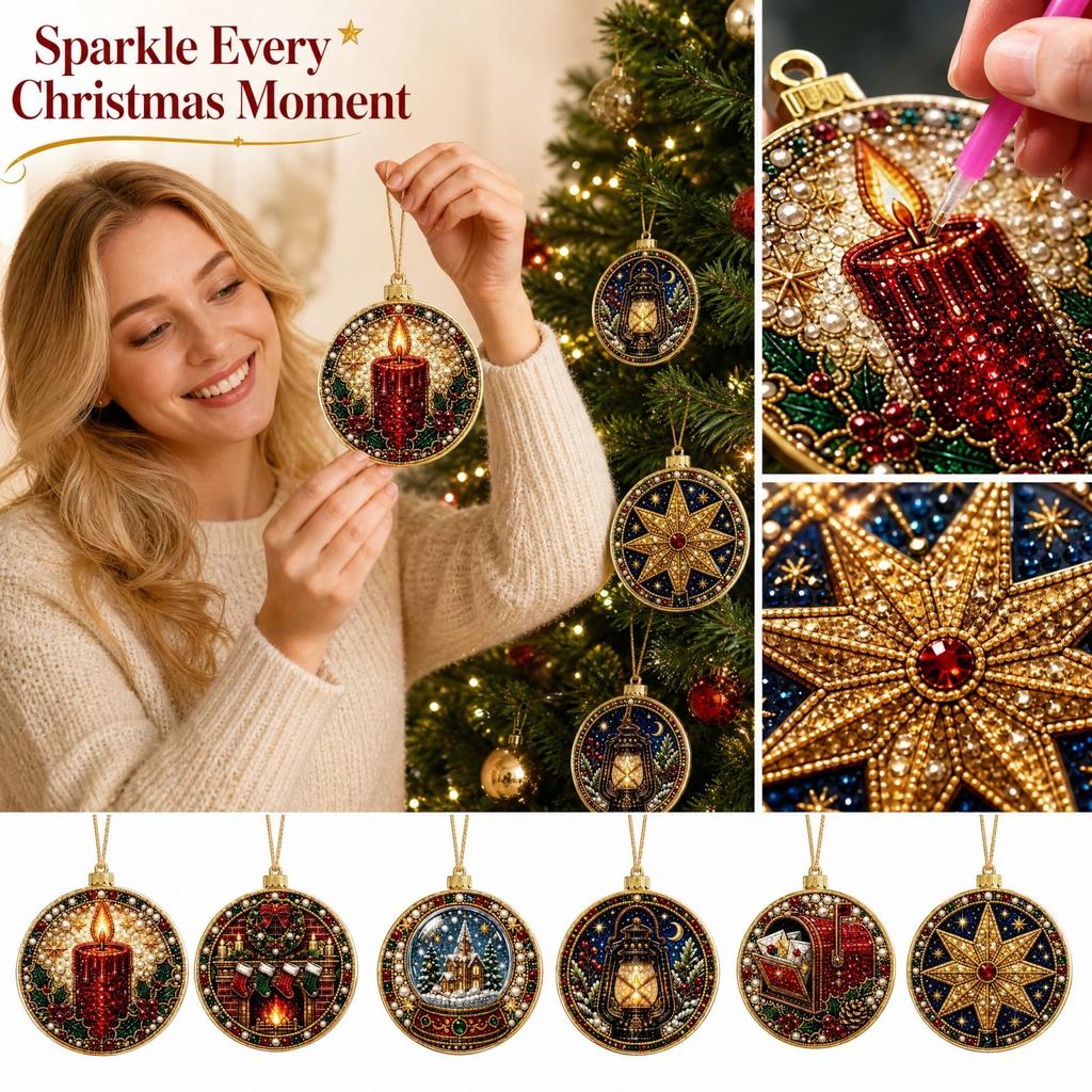 Christmas Ornament Kit with Stickers, Holiday Decor Set for Christmas Tree Decoration