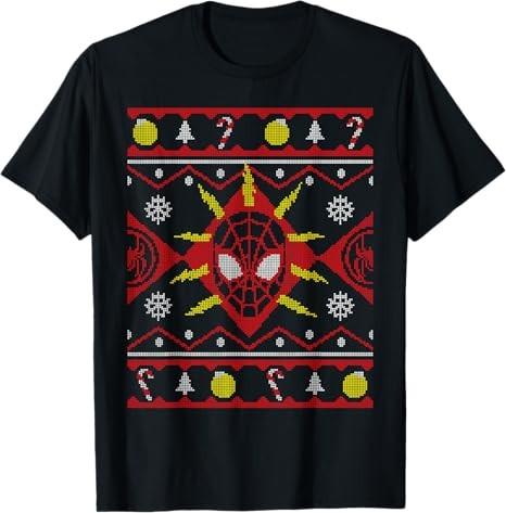 SpiderUnisex Miles Morales Ugly Christmas TShirt Unisex3 S