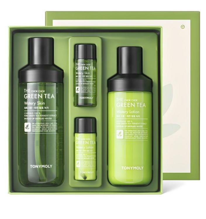 TONYMOLY The Chok Chok Green Tea Moisture 2-Piece Set | Hydrating Toner & Lotion