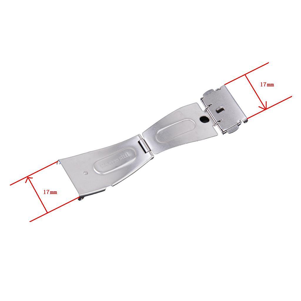 17mm Stainless Steel Double Deployment Clasp Buckle For Watch Band Strap