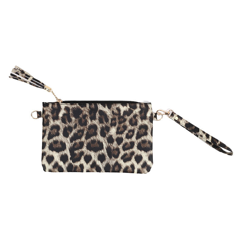 Women Clutch Bag Leopard Print Long Wallets Female Fashion Design PU Leather Wallet Messenger Bag Ladies Elegant Handbag Change Key Case