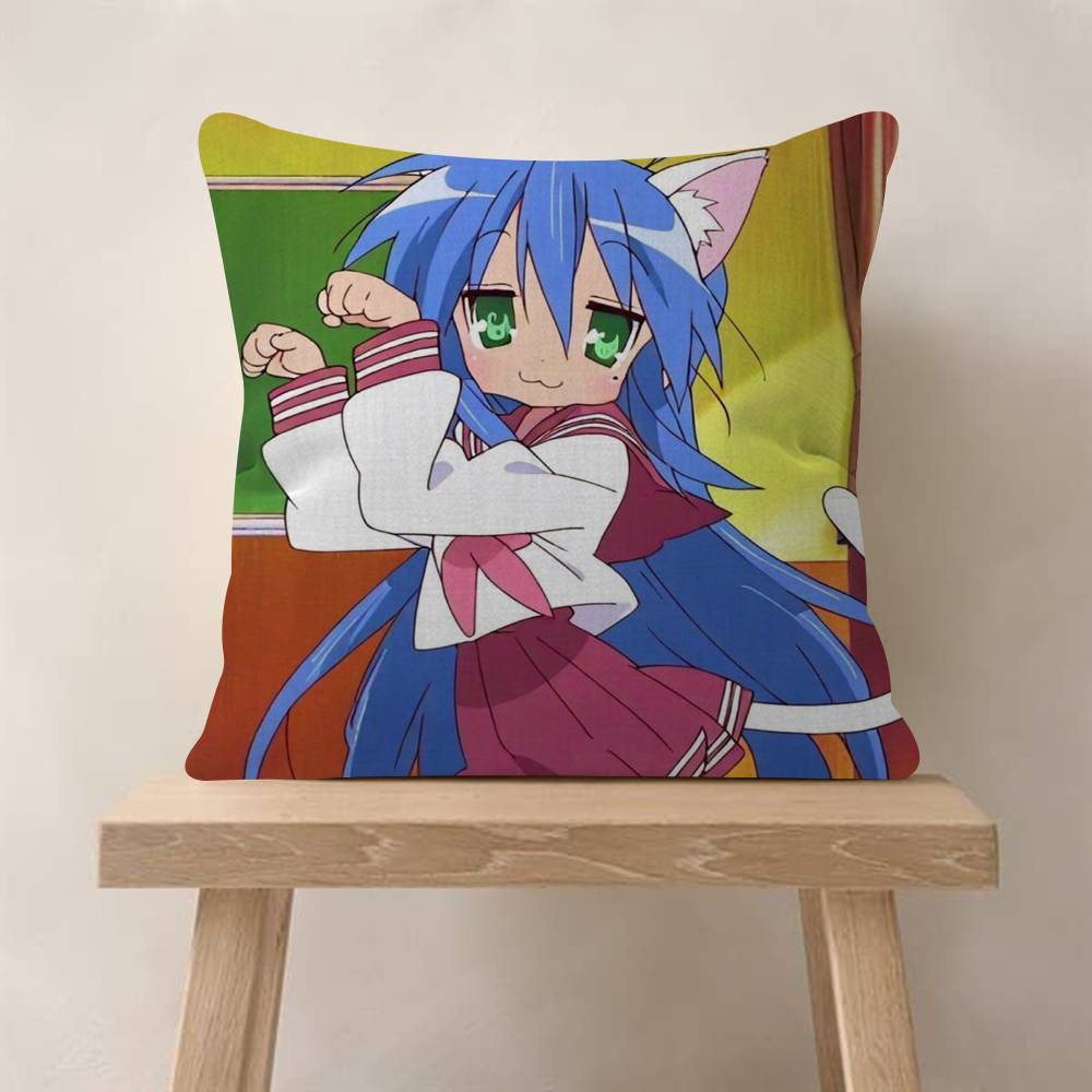 Anime LLucky StarS Cute Girl Maple Design Cushion Cover Happy Autumn Harvest Decor Holiday Decorati Pillow Cover