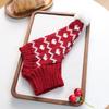 Red Pet Headwear Soft Cat Decorative Hat Christmas Pet Hat Christmas Dog Knitted Hat  Christmas