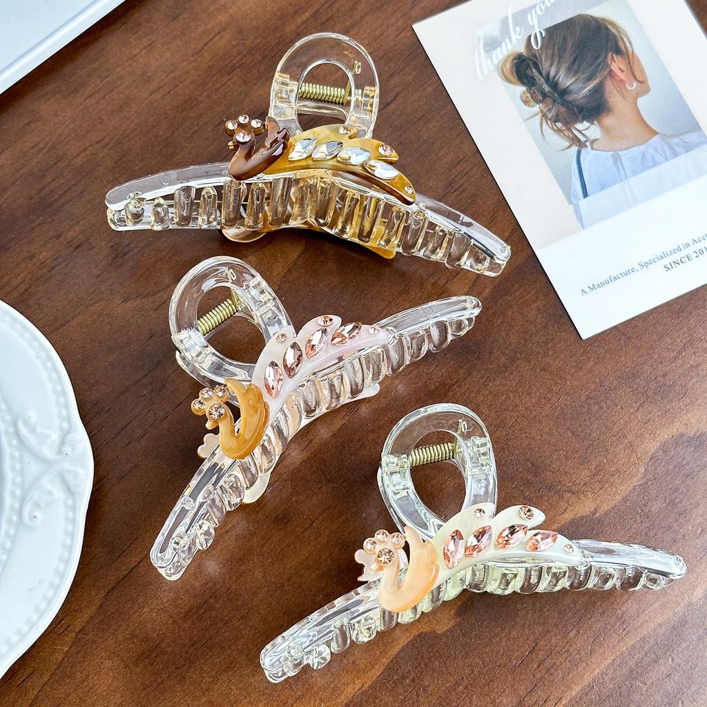 Trendy 11cm Rhinestone Studded Hair Claw Clip Versatile Fashion Accessory For Womens Hairstyles