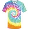 Summer new men's round neck 3D printed short sleeved t-shirt with digital multi-color tie dye