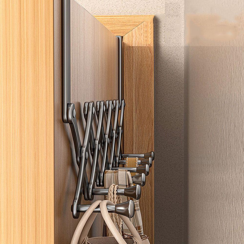 No-Punch Clothes Coat Hooks Retractable Hanging Coat Rack Clothing Hangers  Kitchen Supplies