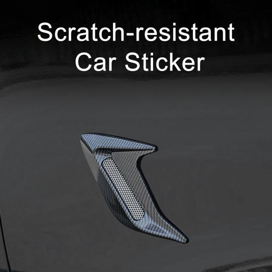 Car Shark Gill Side Vent Decals ABS Chrome Fender Trim Self-Adhesive Stick-On Exterior Hood Ornament Sporty Car Vent Sticker Fit for Most Cars