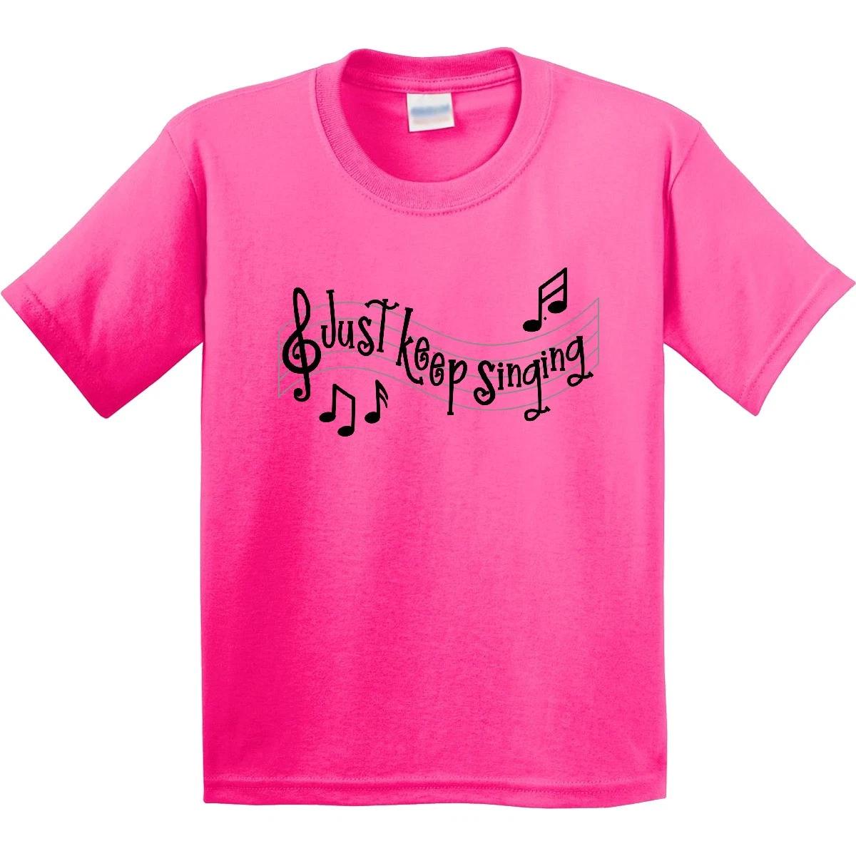 Inktastic Just Keep Singing Youth T-Shirt Music Choir Sing Inspirational Notes 140