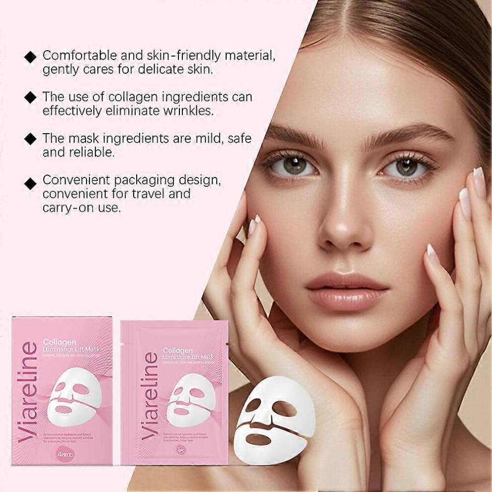 (12pcs) Collagen Luminance Lift Mask, Collagen Lifting Firming Skin, Deep Hydrating, Wrinkle Reduction and Pore Minimization Facial Mask