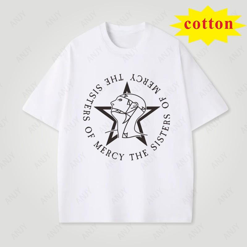 The Sisters Of Mercy Punk Gothic Rock Band Unisexs And Unisexs Tshirts Short Sleeved Oneck Streetwear Cotton Tshirt