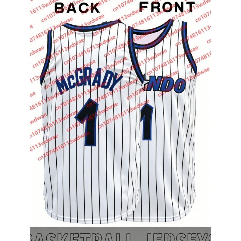 2026 Shaquille O'Neal 32 Maglia da Basket a Righe Uomo Senza Maniche Retro Fan Sportiva McGrady 1 Canotta Streetwear Uniforme Bambino