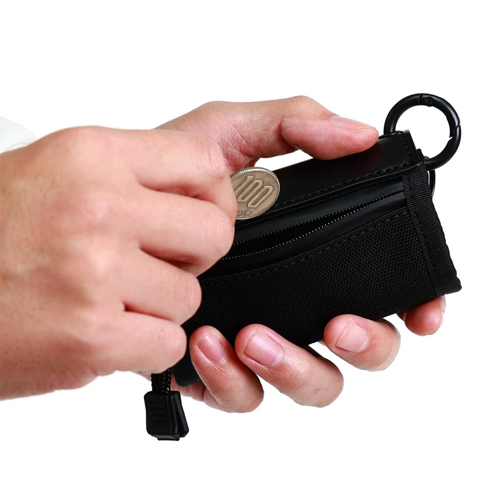 AGILITY affa Melange Key Case - Smart Key, Card, Coin, Tri-fold, Water-Repellent, Compact, with Carabiner