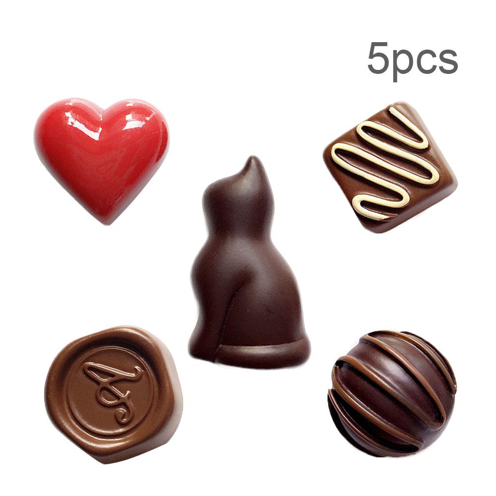 5 bucăți de simulare pentru jocuri cu mâncare, ciocolată, rășină, design artistic, tridimensional, drăguț, decor pentru casă, magnet pentru frigider, decorare pentru frigider