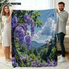 Tranquil Mountain Cottage Throw Blanket: Alpine Landscape Pattern Cottagecore Cozy Home Decor