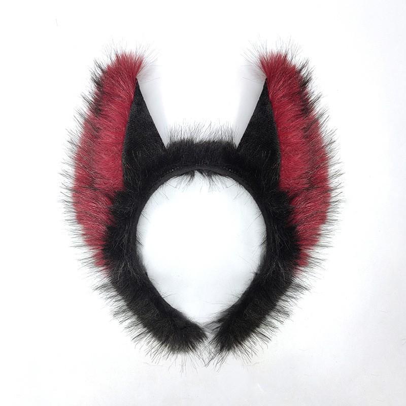 Furry Wolf Ear Headband Cosplay Accessory Halloween Party Gothic Punk Costume Womens Animal-Themed Hairband