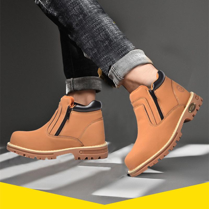 Work Shoes for Men Waterproof Safety Shoes Man Anti Spark Leather Boots Man Anti Puncture Anti Slip Welder Shoe Black Work Shoes