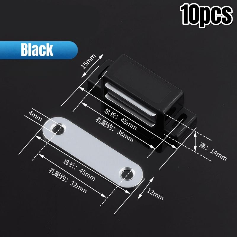 

10 шт. Пластиковый магнитный защелка для шкафа, Защелки для шкафа, гардероба, Кладовые, Сильные магнитные защелки для дверей шкафов, тумбочек, ящиков, жалюзи