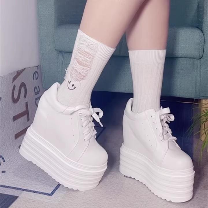 Modă Toamnă pantofi noi cu talpă groasă pentru femei casual cu talpă muffin creștere de 14 cm pantofi simpli modă sexy sălbatic pantofi casual cu toc înalt