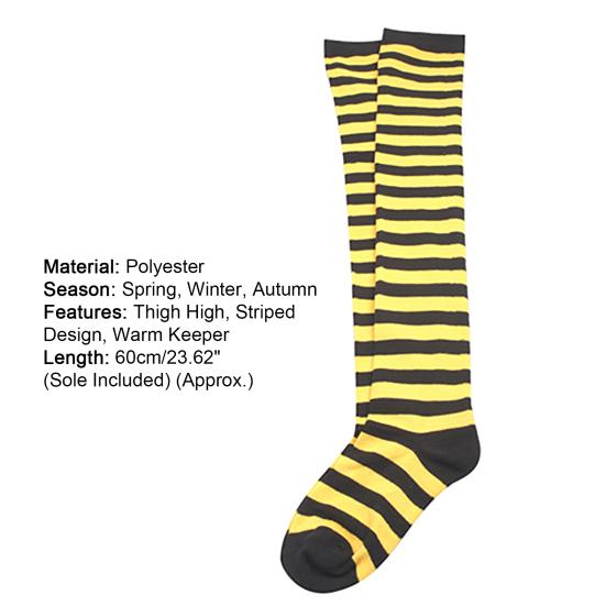 Girl's Sexy Striped Thigh High Long Socks Over The Knee Elastic Stockings