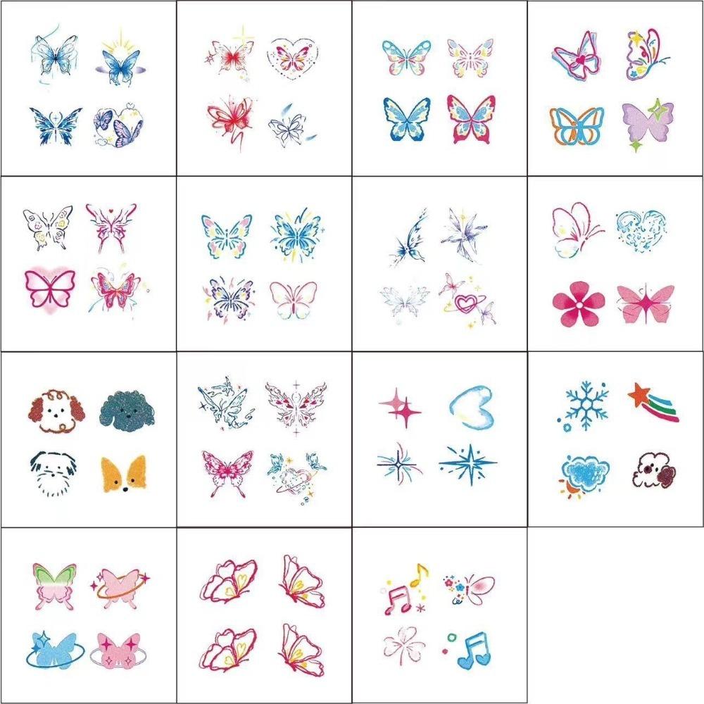 15Pcs Waterproof Temporary Tattoo Stickers Set Mini Finger Fake Tattoo for Women Girl Body Art
