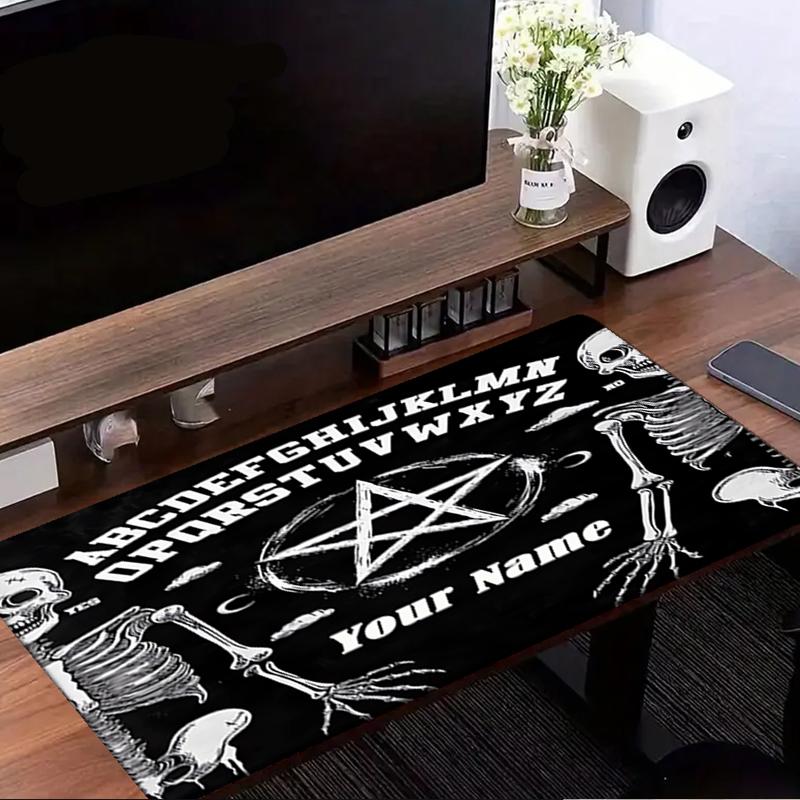 1PC Custom Name Skeletal Ouija Board Mouse Pad, Keyboard and Mouse Desk Pad, for Computer Notebook  Birthday Gift For Any Room Or Office