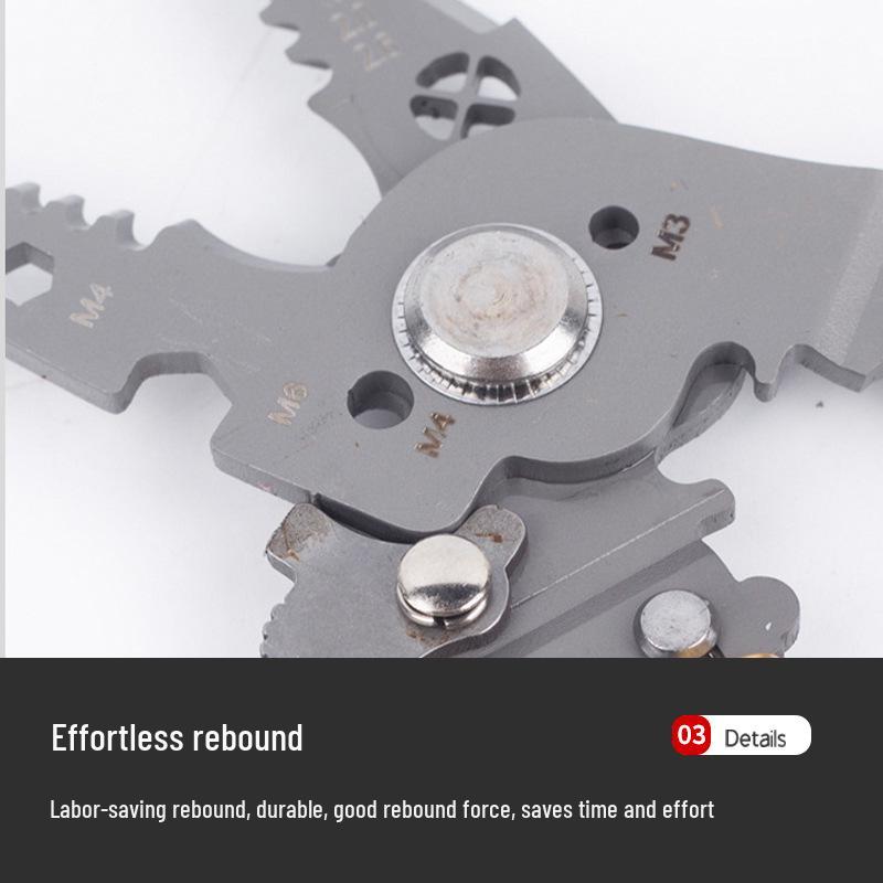 Adjustable Multifunctional Wire Stripper & Cutter with Crimping Pliers and Bent Handle