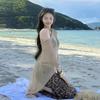 ins seaside vacation swimsuit female sexy split bikini four-piece small chest high-end hot girl swimsuit