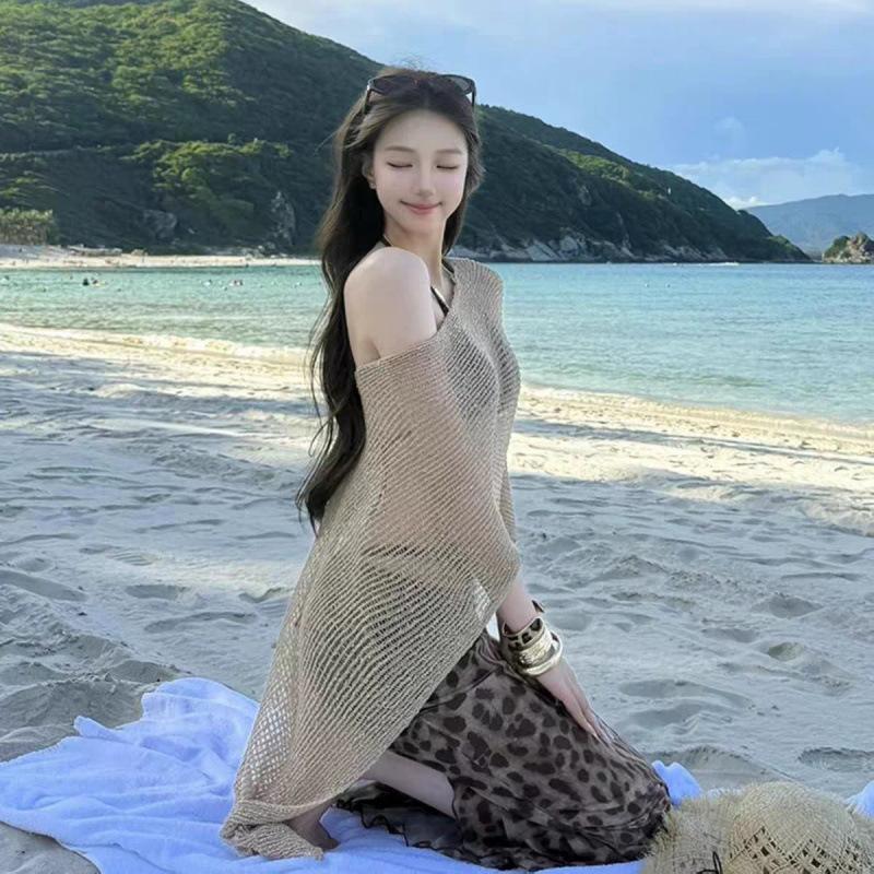 ins seaside vacation swimsuit female sexy split bikini four-piece small chest high-end hot girl swimsuit M