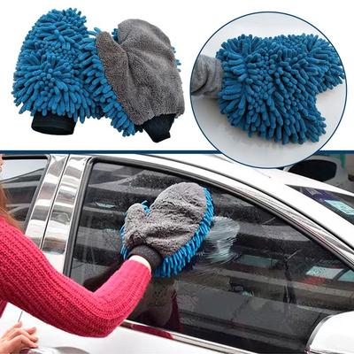 Soft Car Washing Gloves Double-sided Fleece Microfiber Thicken Window Glove Cloth Drying Body Tire Cleaning Chenille Car V5E1