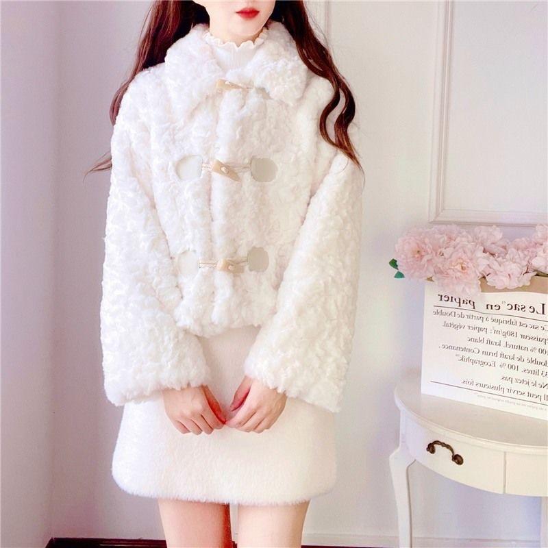 

2024 Women s Slimming Faux Leather Jacket with Rex Rabbit Fur, Toggle Button, Petite Fit, Versatile Short Coat for Autumn/Winter. S for 80 to 90 lbs