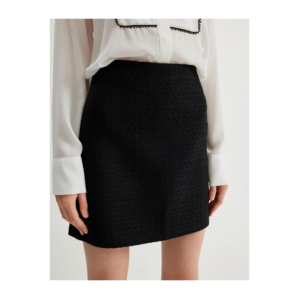 Mini Tweed A-line Skirt Slim Fit