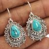 Vintage Geometric Lace Inlaid Natural Stone Drop Earrings For Women