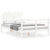 VidaXL Bed Frame with Headboard White Small Double Solid Wood 3195257